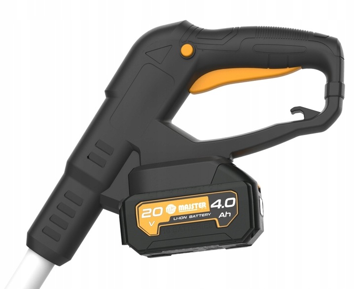 Uchwyt z spustem i zamontowaną baterią litowo-jonową.